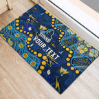 Personalized Gold Coast Titans Rubber Doormat Aboriginal Pattern with Graffiti Style Design