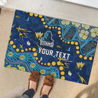 Personalized Gold Coast Titans Rubber Doormat Aboriginal Pattern with Graffiti Style Design