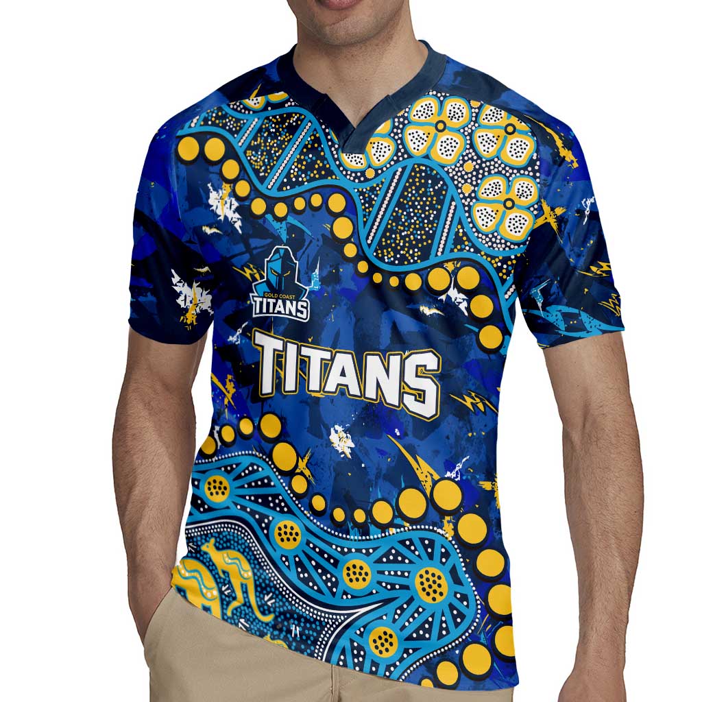 Personalized Gold Coast Titans Rugby Jersey Aboriginal Pattern with Graffiti Style Design