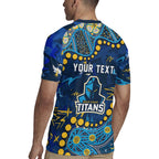 Personalized Gold Coast Titans Rugby Jersey Aboriginal Pattern with Graffiti Style Design