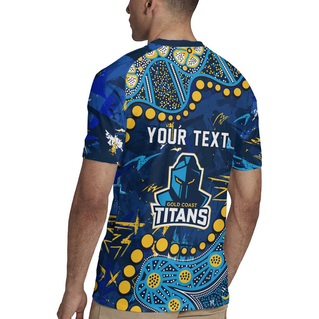 Personalized Gold Coast Titans Rugby Jersey Aboriginal Pattern with Graffiti Style Design