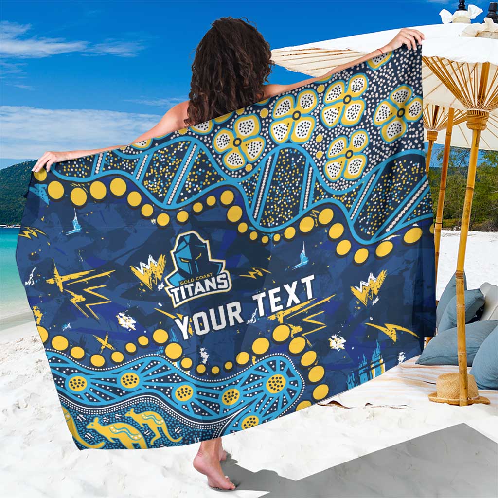 Personalized Gold Coast Titans Sarong Aboriginal Pattern with Graffiti Style Design