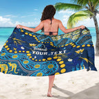 Personalized Gold Coast Titans Sarong Aboriginal Pattern with Graffiti Style Design