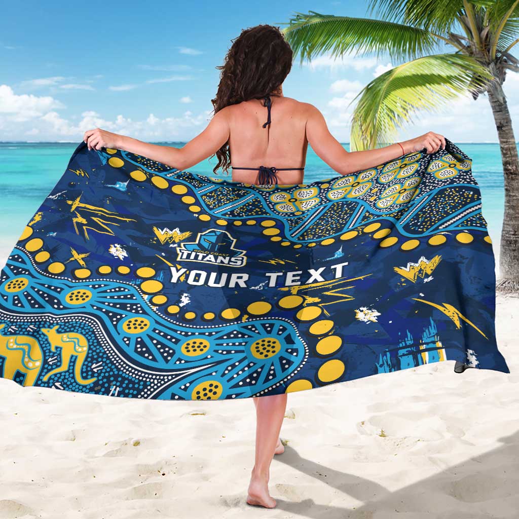 Personalized Gold Coast Titans Sarong Aboriginal Pattern with Graffiti Style Design