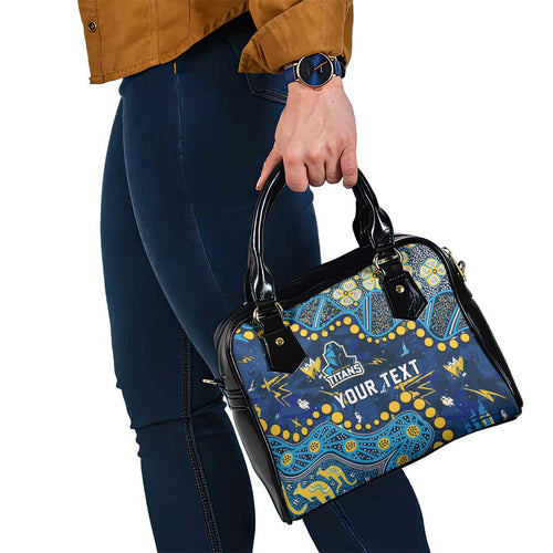 Personalized Gold Coast Titans Shoulder Handbag Aboriginal Pattern with Graffiti Style Design