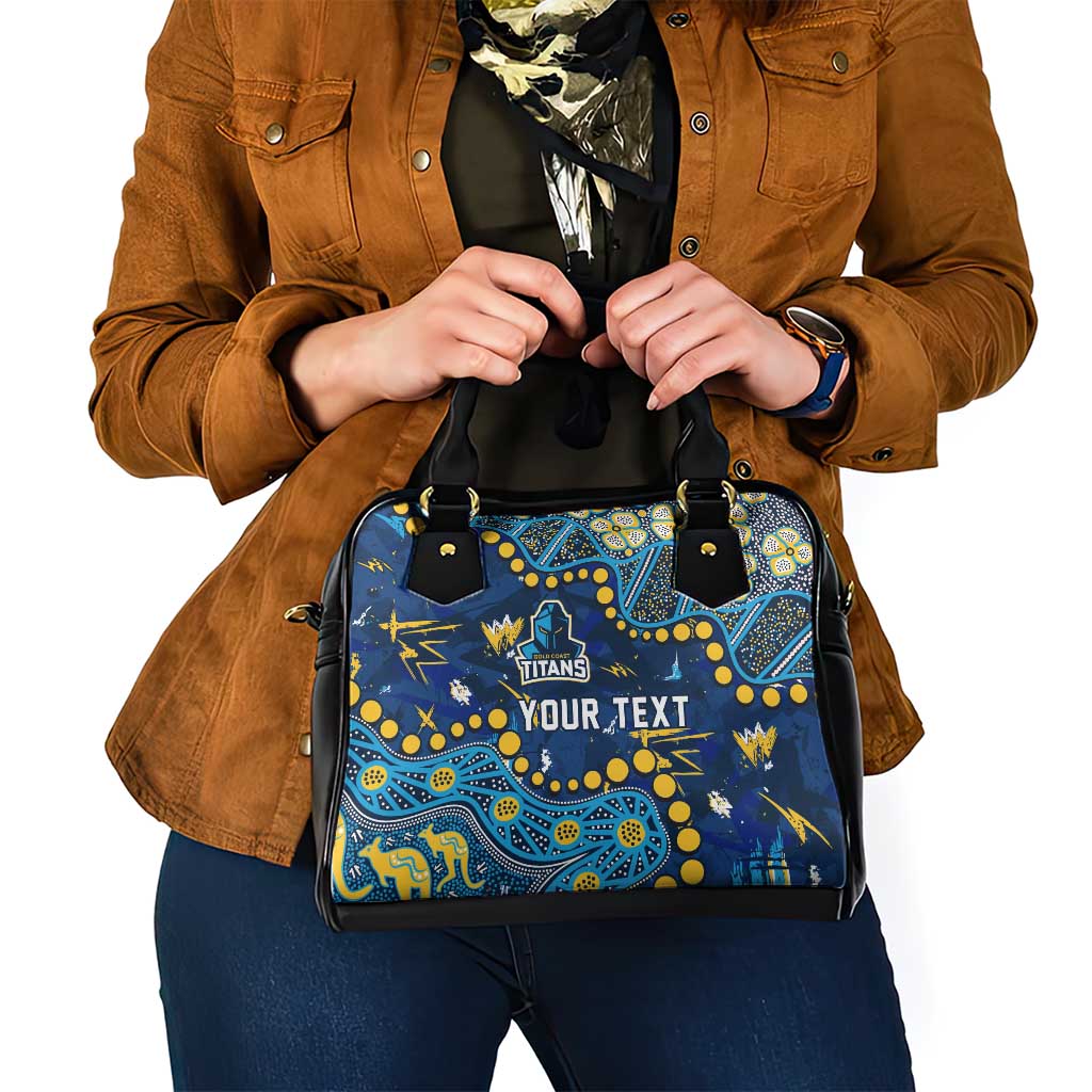 Personalized Gold Coast Titans Shoulder Handbag Aboriginal Pattern with Graffiti Style Design