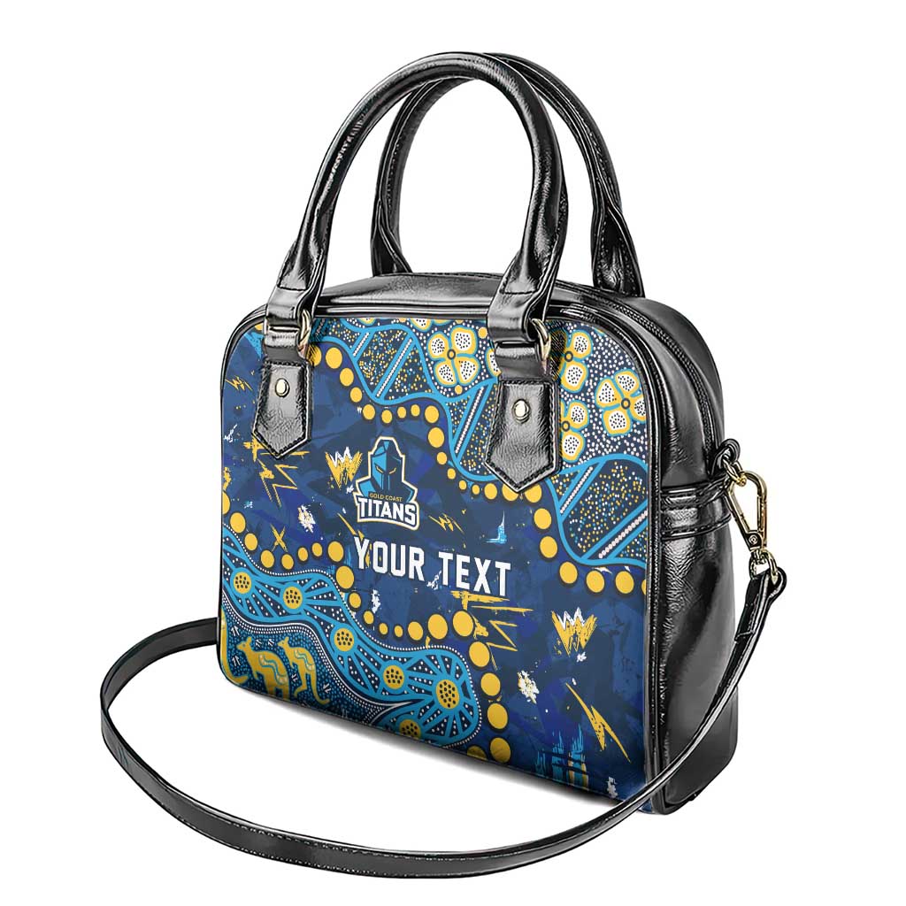 Personalized Gold Coast Titans Shoulder Handbag Aboriginal Pattern with Graffiti Style Design