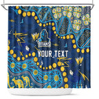 Personalized Gold Coast Titans Shower Curtain Aboriginal Pattern with Graffiti Style Design