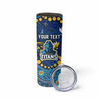 Personalized Gold Coast Titans Skinny Tumbler Aboriginal Pattern with Graffiti Style Design