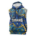 Personalized Gold Coast Titans Sleeveless Hoodie Aboriginal Pattern with Graffiti Style Design