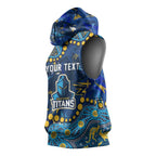 Personalized Gold Coast Titans Sleeveless Hoodie Aboriginal Pattern with Graffiti Style Design
