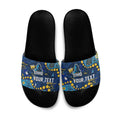 Personalized Gold Coast Titans Slide Sandals Aboriginal Pattern with Graffiti Style Design