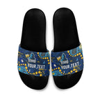 Personalized Gold Coast Titans Slide Sandals Aboriginal Pattern with Graffiti Style Design