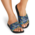 Personalized Gold Coast Titans Slide Sandals Aboriginal Pattern with Graffiti Style Design