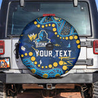 Personalized Gold Coast Titans Spare Tire Cover Aboriginal Pattern with Graffiti Style Design