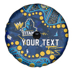 Personalized Gold Coast Titans Spare Tire Cover Aboriginal Pattern with Graffiti Style Design