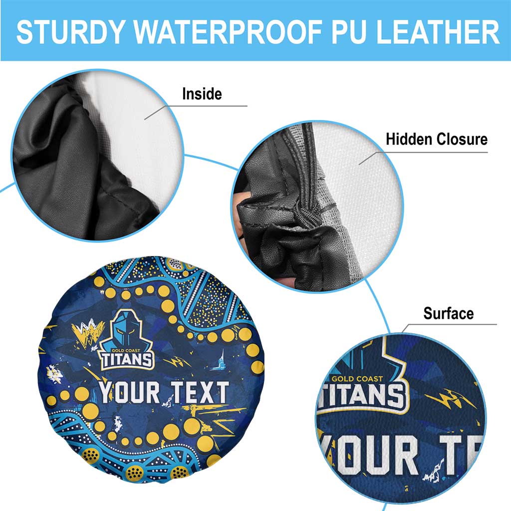 Personalized Gold Coast Titans Spare Tire Cover Aboriginal Pattern with Graffiti Style Design