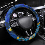 Gold Coast Titans Steering Wheel Cover Aboriginal Pattern with Graffiti Style Design
