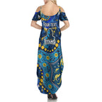 Personalized Gold Coast Titans Summer Maxi Dress Aboriginal Pattern with Graffiti Style Design