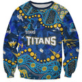 Personalized Gold Coast Titans Sweatshirt Aboriginal Pattern with Graffiti Style Design