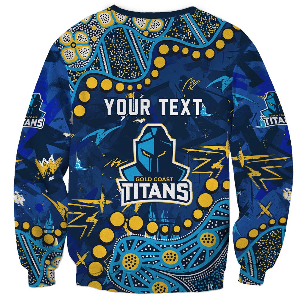Personalized Gold Coast Titans Sweatshirt Aboriginal Pattern with Graffiti Style Design