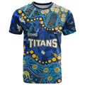 Personalized Gold Coast Titans T Shirt Aboriginal Pattern with Graffiti Style Design