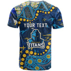 Personalized Gold Coast Titans T Shirt Aboriginal Pattern with Graffiti Style Design