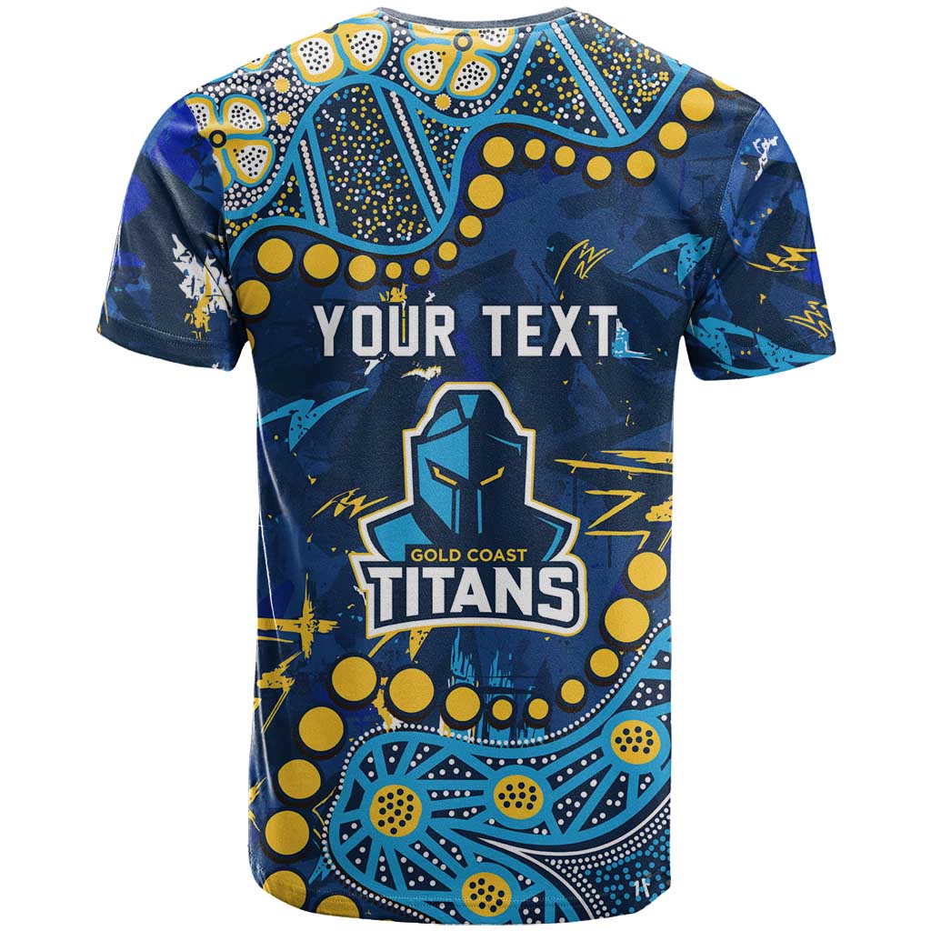 Personalized Gold Coast Titans T Shirt Aboriginal Pattern with Graffiti Style Design
