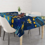 Personalized Gold Coast Titans Tablecloth Aboriginal Pattern with Graffiti Style Design