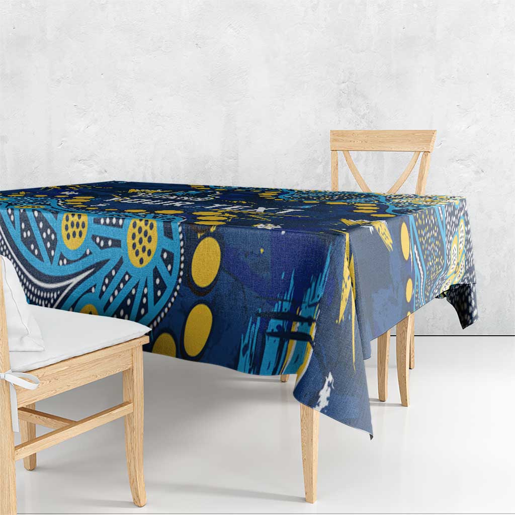 Personalized Gold Coast Titans Tablecloth Aboriginal Pattern with Graffiti Style Design