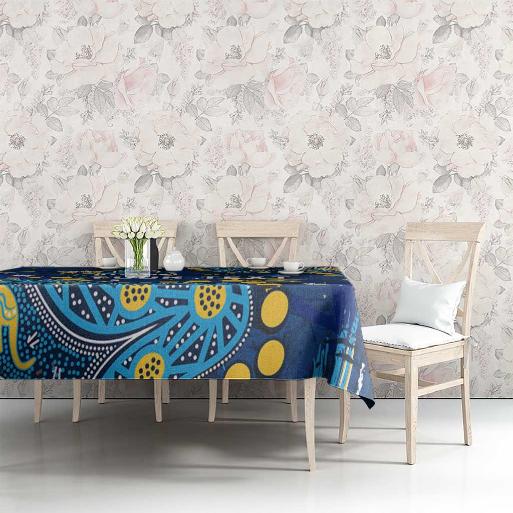 Personalized Gold Coast Titans Tablecloth Aboriginal Pattern with Graffiti Style Design