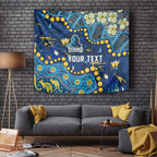 Personalized Gold Coast Titans Tapestry Aboriginal Pattern with Graffiti Style Design