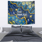 Personalized Gold Coast Titans Tapestry Aboriginal Pattern with Graffiti Style Design