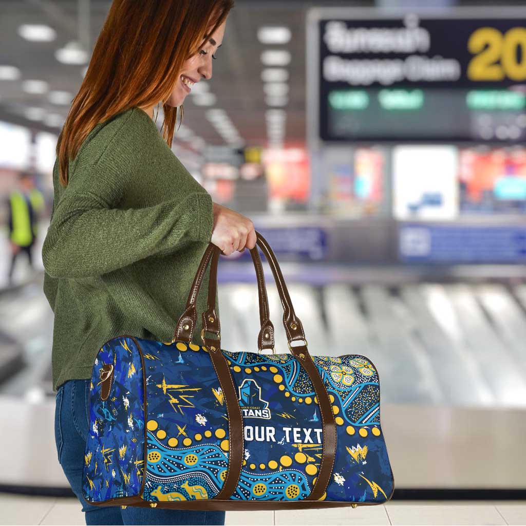 Personalized Gold Coast Titans Travel Bag Aboriginal Pattern with Graffiti Style Design