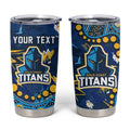 Personalized Gold Coast Titans Tumbler Cup Aboriginal Pattern with Graffiti Style Design