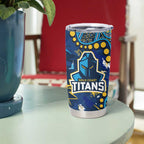 Personalized Gold Coast Titans Tumbler Cup Aboriginal Pattern with Graffiti Style Design