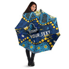 Personalized Gold Coast Titans Umbrella Aboriginal Pattern with Graffiti Style Design