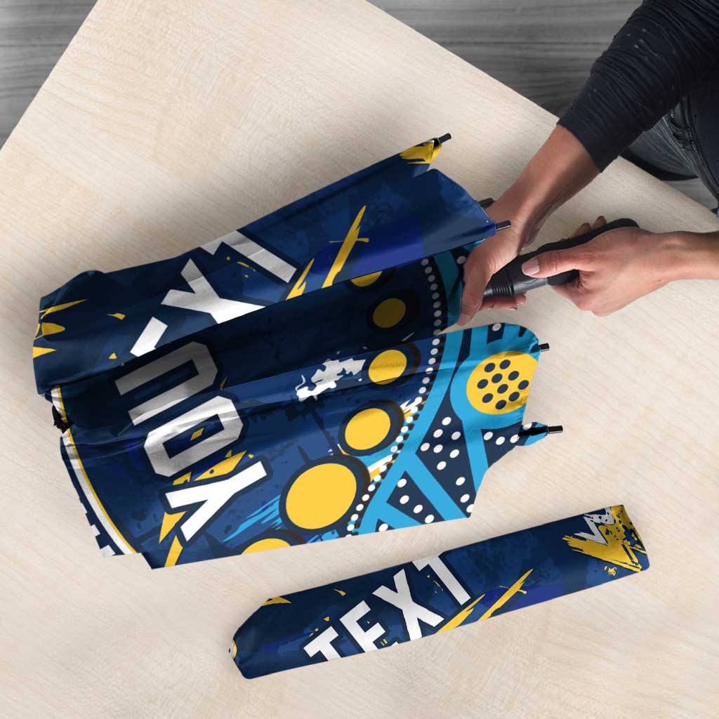 Personalized Gold Coast Titans Umbrella Aboriginal Pattern with Graffiti Style Design