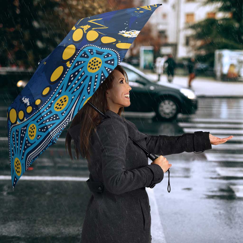 Personalized Gold Coast Titans Umbrella Aboriginal Pattern with Graffiti Style Design