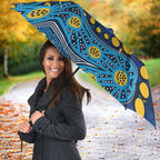 Personalized Gold Coast Titans Umbrella Aboriginal Pattern with Graffiti Style Design