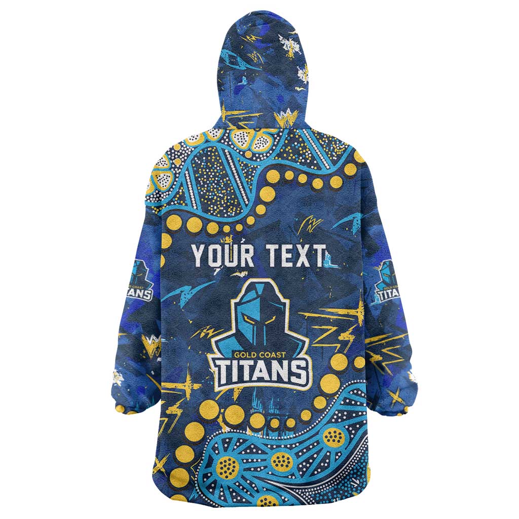 Personalized Gold Coast Titans Wearable Blanket Hoodie Aboriginal Pattern with Graffiti Style Design