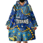 Personalized Gold Coast Titans Wearable Blanket Hoodie Aboriginal Pattern with Graffiti Style Design