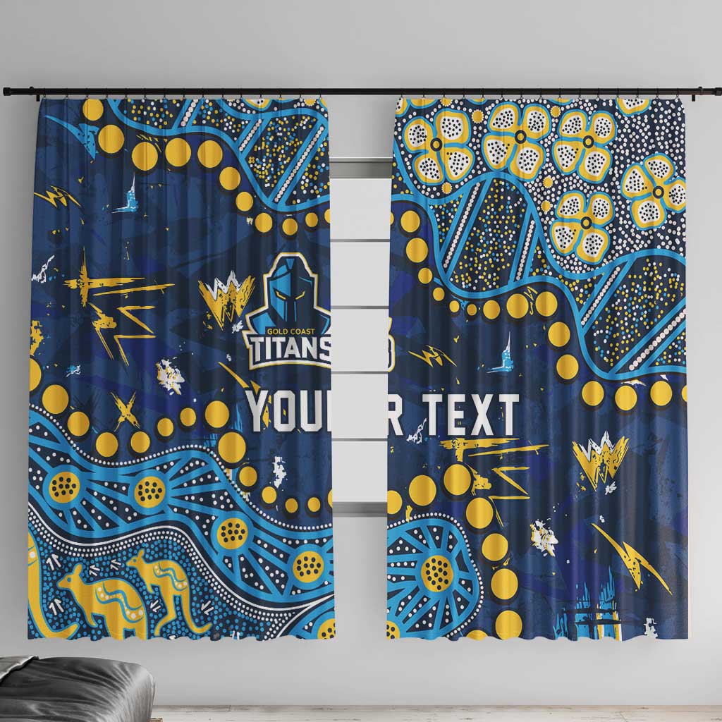 Personalized Gold Coast Titans Window Curtain Aboriginal Pattern with Graffiti Style Design