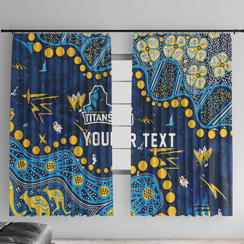 Personalized Gold Coast Titans Window Curtain Aboriginal Pattern with Graffiti Style Design