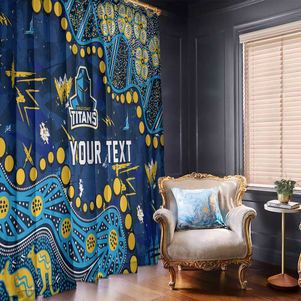 Personalized Gold Coast Titans Window Curtain Aboriginal Pattern with Graffiti Style Design