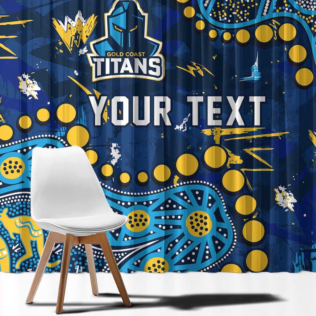 Personalized Gold Coast Titans Window Curtain Aboriginal Pattern with Graffiti Style Design