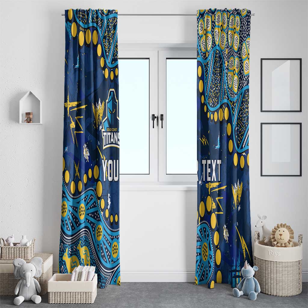 Personalized Gold Coast Titans Window Curtain Aboriginal Pattern with Graffiti Style Design