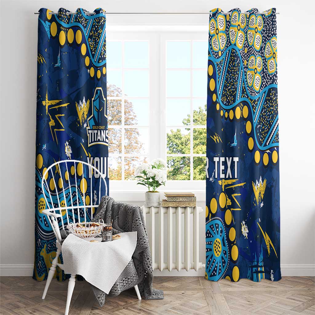 Personalized Gold Coast Titans Window Curtain Aboriginal Pattern with Graffiti Style Design