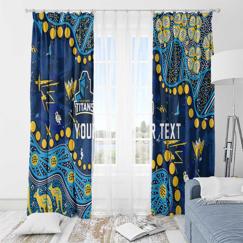 Personalized Gold Coast Titans Window Curtain Aboriginal Pattern with Graffiti Style Design