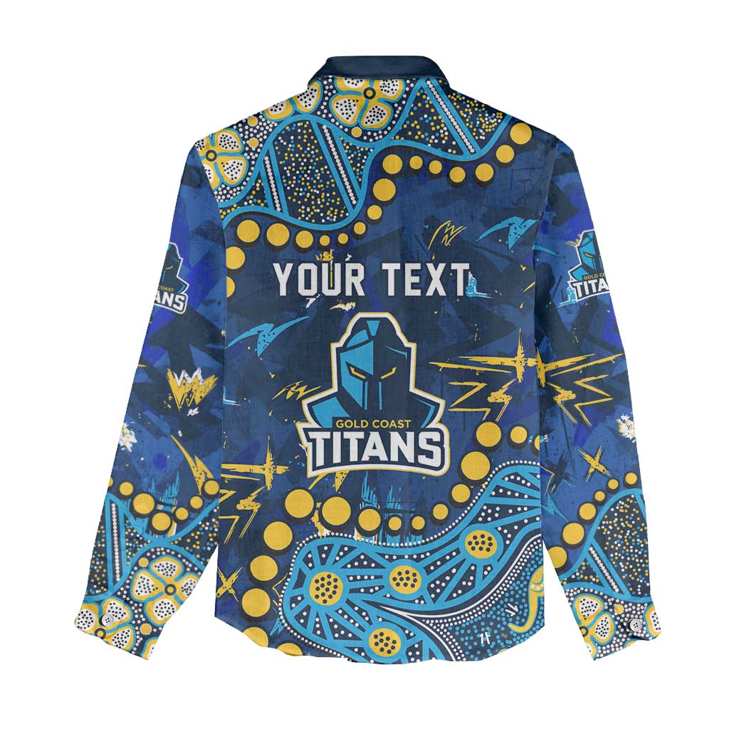 Personalized Gold Coast Titans Women Casual Shirt Aboriginal Pattern with Graffiti Style Design